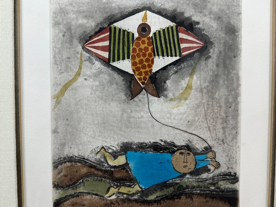 Graciela Rodo Boulanger (B. 1935, Bolivia) Hand Signed Limited Edition Color Lithograph From The Jeux D'Enfants (Children's Games) Suite Numbered 142 Of 150 - 8 X 9.5 Professionally Framed 17.5 X 22	 [Photo 7]