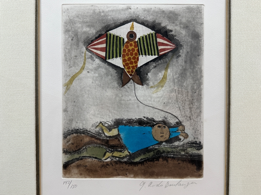 Graciela Rodo Boulanger (B. 1935, Bolivia) Hand Signed Limited Edition Color Lithograph From The Jeux D'Enfants (Children's Games) Suite Numbered 142 Of 150 - 8 X 9.5 Professionally Framed 17.5 X 22	 [Photo 1]