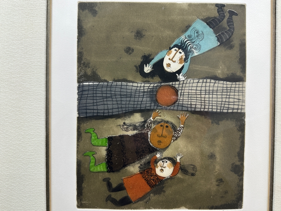 Graciela Rodo Boulanger (B. 1935, Bolivia) Hand Signed Limited Edition Color Lithograph From The Jeux D'Enfants (Children's Games) Suite Numbered 142 Of 150 - 8 X 9.5 Professionally Framed 17.5 X 22	 [Photo 7]