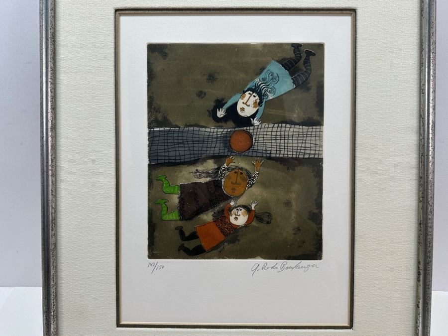 Graciela Rodo Boulanger (B. 1935, Bolivia) Hand Signed Limited Edition Color Lithograph From The Jeux D'Enfants (Children's Games) Suite Numbered 142 Of 150 - 8 X 9.5 Professionally Framed 17.5 X 22	 [Photo 4]
