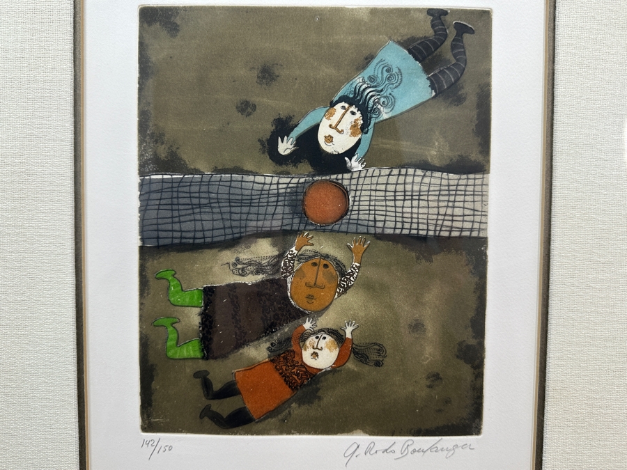 Graciela Rodo Boulanger (B. 1935, Bolivia) Hand Signed Limited Edition Color Lithograph From The Jeux D'Enfants (Children's Games) Suite Numbered 142 Of 150 - 8 X 9.5 Professionally Framed 17.5 X 22	 [Photo 3]