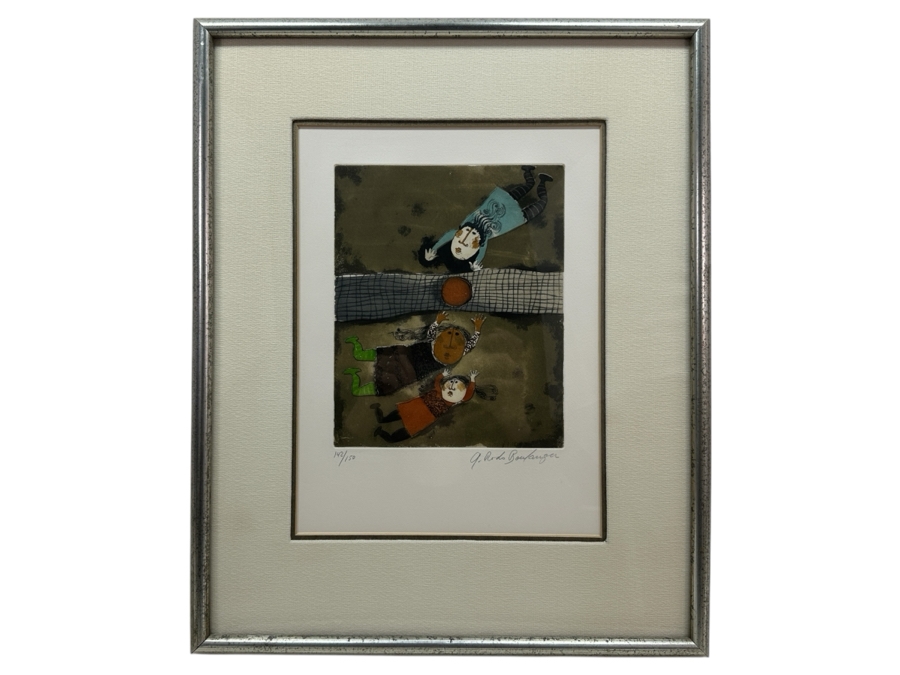 Graciela Rodo Boulanger (B. 1935, Bolivia) Hand Signed Limited Edition Color Lithograph From The Jeux D'Enfants (Children's Games) Suite Numbered 142 Of 150 - 8 X 9.5 Professionally Framed 17.5 X 22	 [Photo 2]