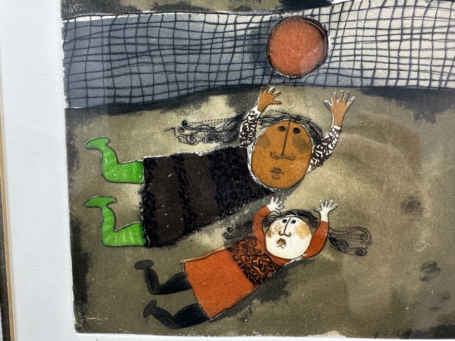 Graciela Rodo Boulanger (B. 1935, Bolivia) Hand Signed Limited Edition Color Lithograph From The Jeux D'Enfants (Children's Games) Suite Numbered 142 Of 150 - 8 X 9.5 Professionally Framed 17.5 X 22	 [Photo 5]