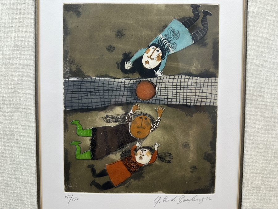 Graciela Rodo Boulanger (B. 1935, Bolivia) Hand Signed Limited Edition Color Lithograph From The Jeux D'Enfants (Children's Games) Suite Numbered 142 Of 150 - 8 X 9.5 Professionally Framed 17.5 X 22	 [Photo 1]