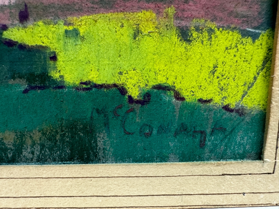 Lawrence McConaha (1894-1962, Indiana) Original Landscape Pastel Drawing 11.5 X 10 [Photo 4]