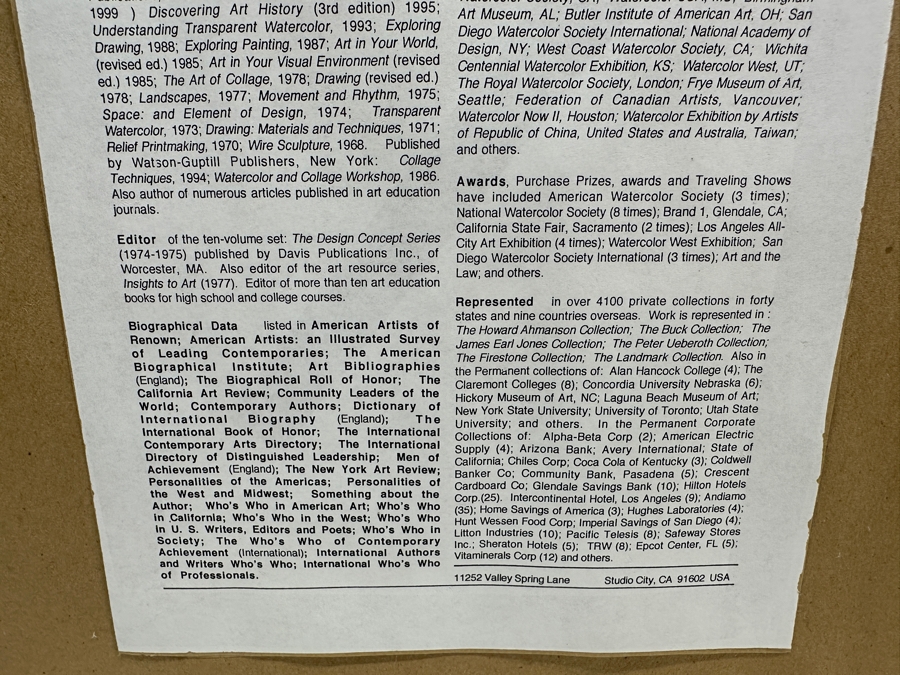 Gerald F. Brommer (B. 1927, California/Hawaii) Original Mixed-Media Collage, Watercolor, Gouache Painting Titled 'Maui Cottage In Lahaina Area' Dated 1999 11 X 15 Professionally Framed 24 X 20.5 [Photo 18]