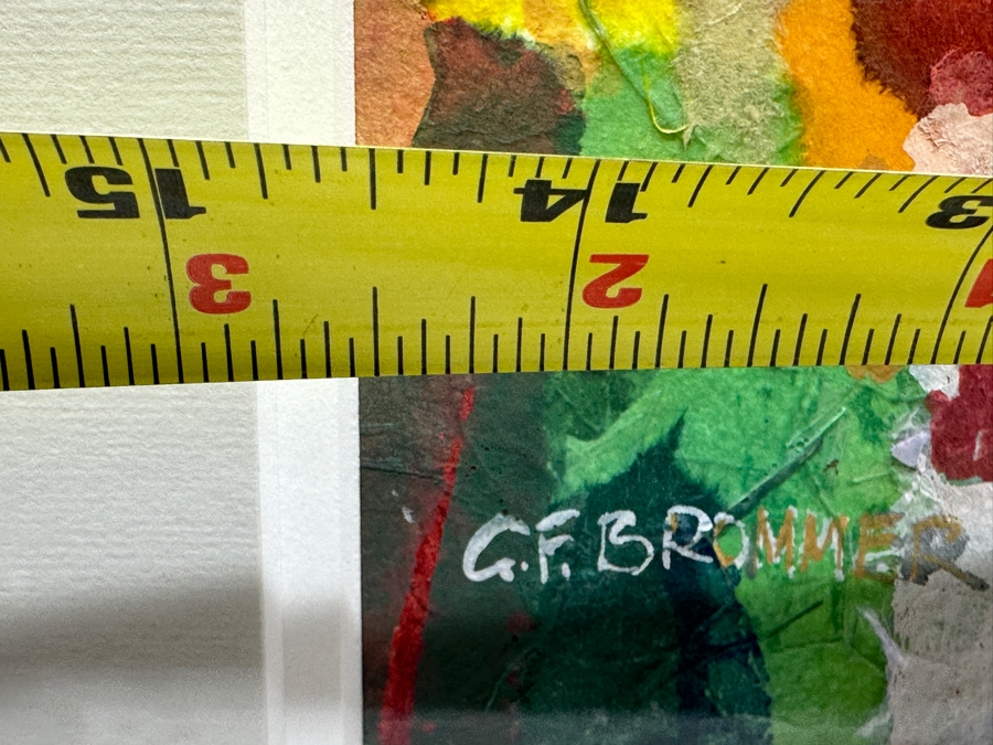 Gerald F. Brommer (B. 1927, California/Hawaii) Original Mixed-Media Collage, Watercolor, Gouache Painting Titled 'Maui Cottage In Lahaina Area' Dated 1999 11 X 15 Professionally Framed 24 X 20.5 [Photo 10]