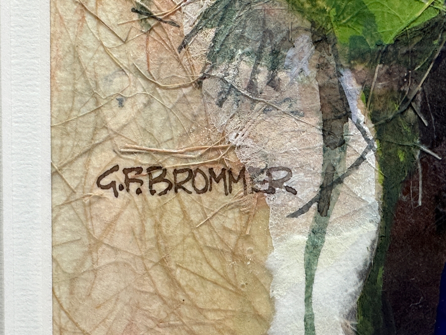 Gerald F. Brommer (B. 1927, California/Hawaii) Original Mixed-Media Collage, Watercolor, Gouache Painting Titled 'Kona Cottage On West Coast Of Da Big Island Of Hawaii' Dated 1999 11 X 15 Professionally Framed 24 X 20.5 [Photo 6]