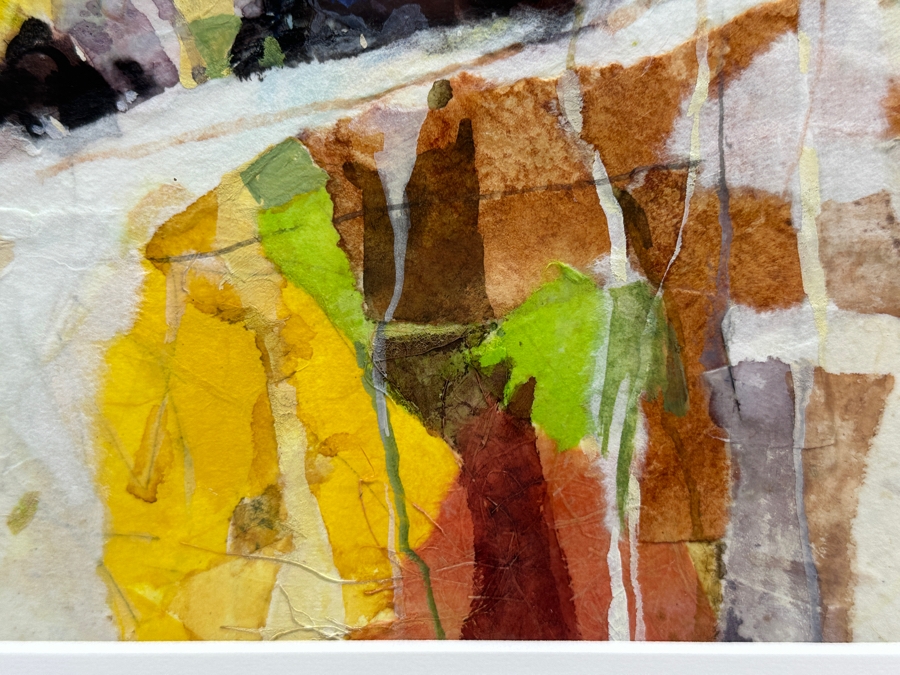 Gerald F. Brommer (B. 1927, California/Hawaii) Original Mixed-Media Collage, Watercolor, Gouache Painting Titled 'Kona Cottage On West Coast Of Da Big Island Of Hawaii' Dated 1999 11 X 15 Professionally Framed 24 X 20.5 [Photo 7]