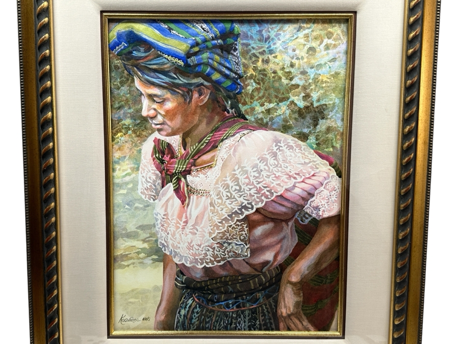 Jim Kosvanec Original Watercolor Painting On Paper Signed Lower Left Kosvanec NWS 14.5 X 19.5 Framed 25 X 30.5 [Photo 1]