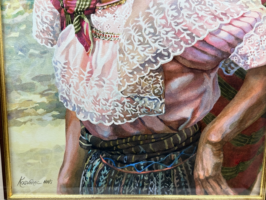 Jim Kosvanec Original Watercolor Painting On Paper Signed Lower Left Kosvanec NWS 14.5 X 19.5 Framed 25 X 30.5 [Photo 6]