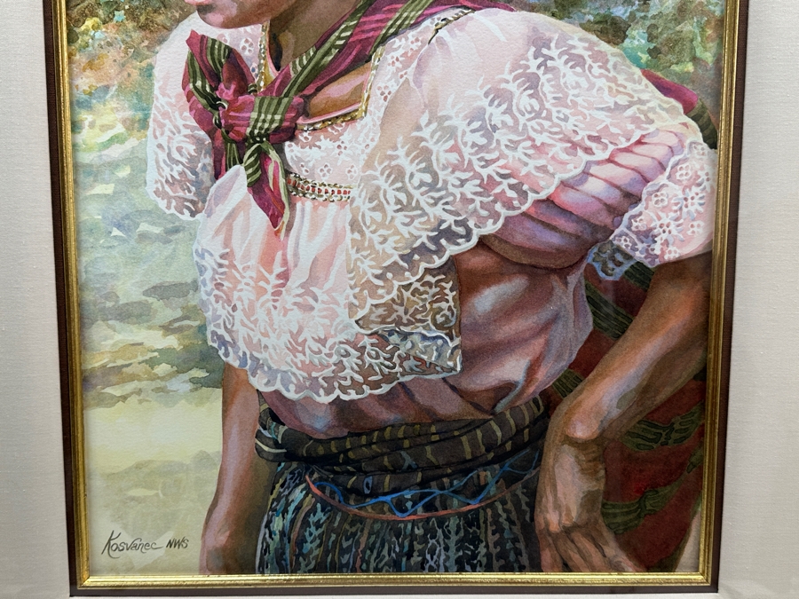 Jim Kosvanec Original Watercolor Painting On Paper Signed Lower Left Kosvanec NWS 14.5 X 19.5 Framed 25 X 30.5 [Photo 8]