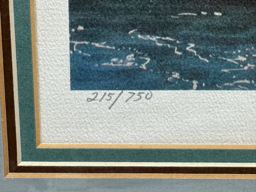 John Yato Hand Signed Limited Edition Print Titled 'La Jolla Cove, San Diego' Dated 1984 Numbered 215 Of 750 20 X 13 Framed 27.5 X 20.5 [Photo 9]