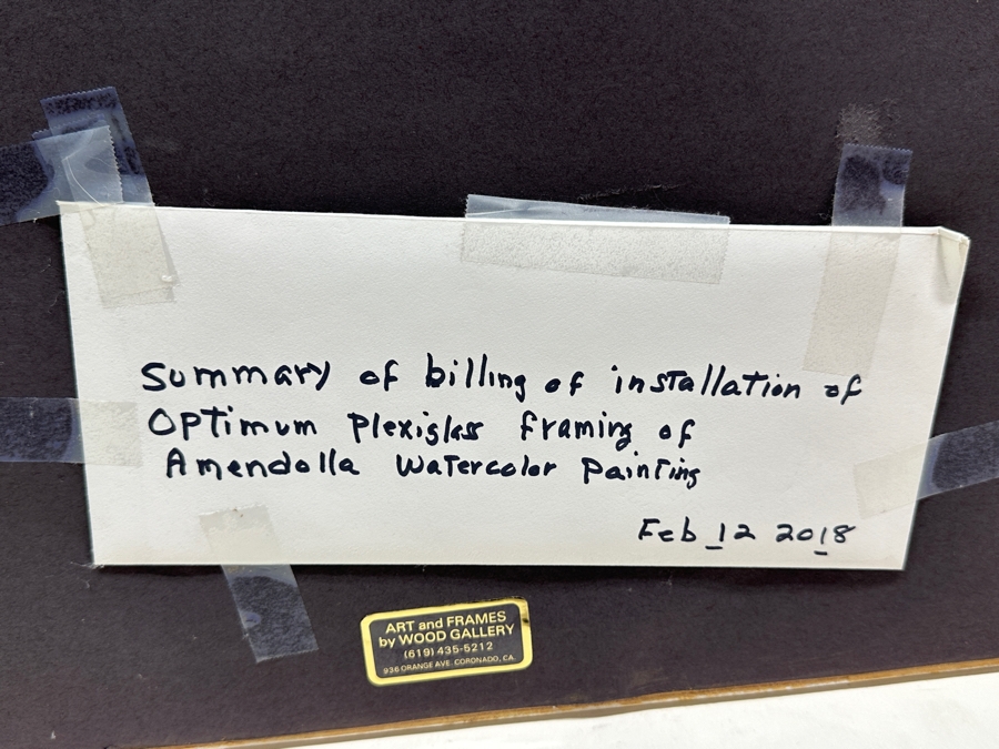 Luis Ricardo Amendolla Gasparo (1939-2000, Mexico) Original Watercolor Landscape Painting On Paper 29 X 21 Professionally Framed For $665 39 X 32 [Photo 15]