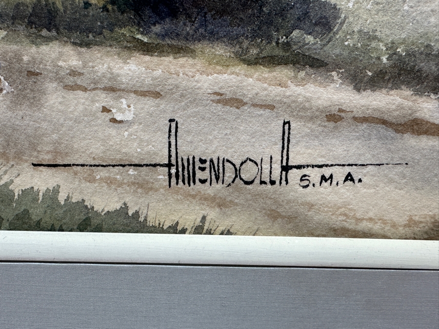 Luis Ricardo Amendolla Gasparo (1939-2000, Mexico) Original Watercolor Landscape Painting On Paper 29 X 21 Professionally Framed For $665 39 X 32 [Photo 5]