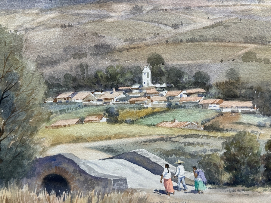 Luis Ricardo Amendolla Gasparo (1939-2000, Mexico) Original Watercolor Landscape Painting On Paper 29 X 21 Professionally Framed For $665 39 X 32 [Photo 3]