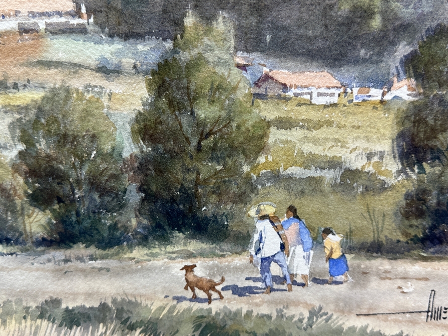 Luis Ricardo Amendolla Gasparo (1939-2000, Mexico) Original Watercolor Landscape Painting On Paper 29 X 21 Professionally Framed For $665 39 X 32 [Photo 4]