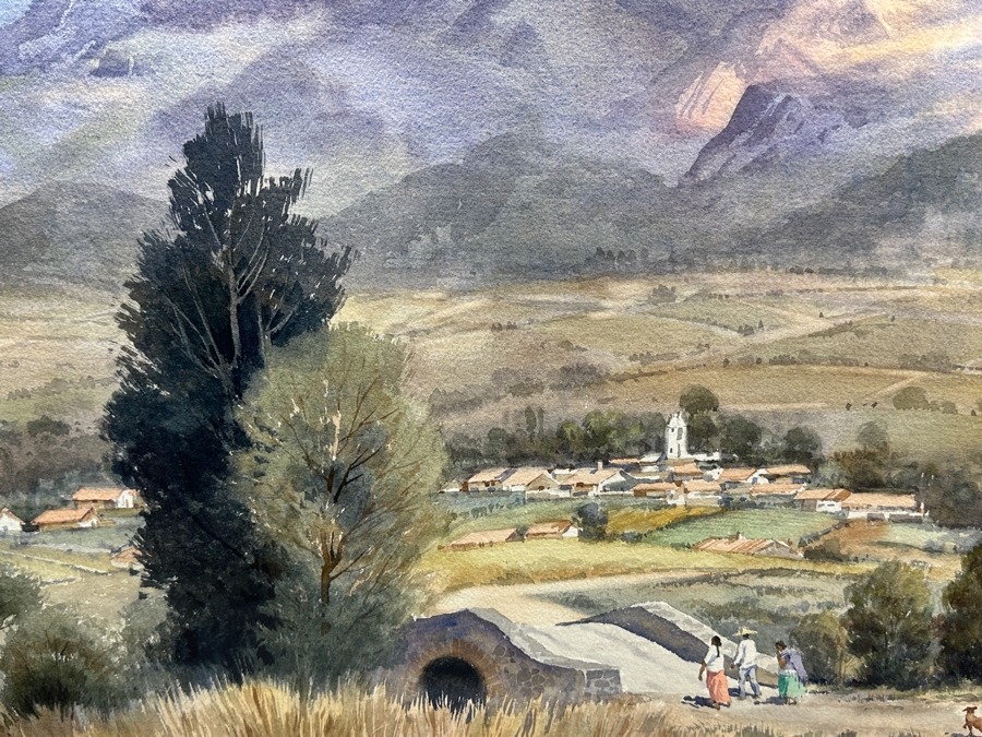 Luis Ricardo Amendolla Gasparo (1939-2000, Mexico) Original Watercolor Landscape Painting On Paper 29 X 21 Professionally Framed For $665 39 X 32 [Photo 7]