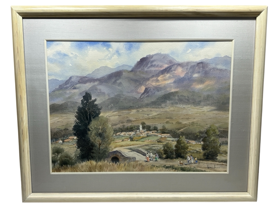 Luis Ricardo Amendolla Gasparo (1939-2000, Mexico) Original Watercolor Landscape Painting On Paper 29 X 21 Professionally Framed For $665 39 X 32 [Photo 2]