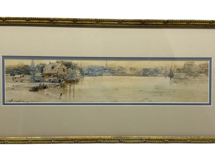 John Albert (J.A.) Seaford (1858-1936, American) Original Watercolor Painting On Paper Dat*ed 1895 19 X 4 Professionally Framed 26 X 11.5 [Photo 1]