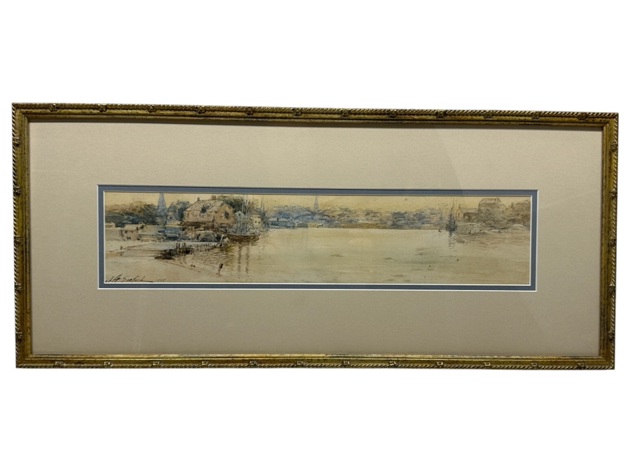 John Albert (J.A.) Seaford (1858-1936, American) Original Watercolor Painting On Paper Dat*ed 1895 19 X 4 Professionally Framed 26 X 11.5 [Photo 2]