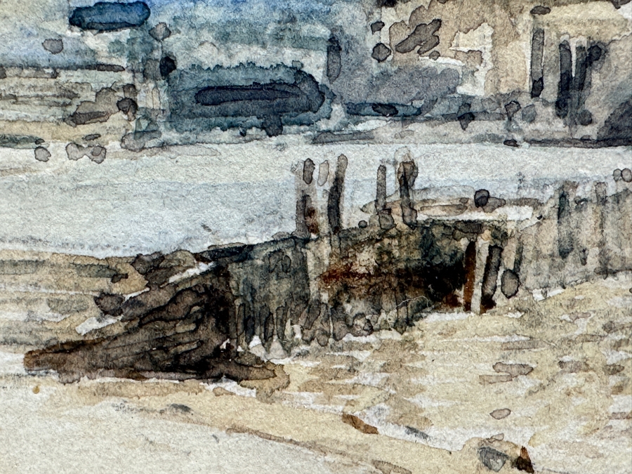 John Albert (J.A.) Seaford (1858-1936, American) Original Watercolor Painting On Paper Dat*ed 1895 19 X 4 Professionally Framed 26 X 11.5 [Photo 8]