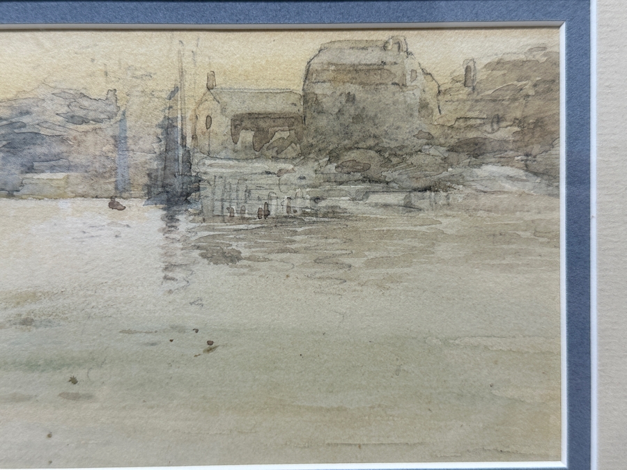 John Albert (J.A.) Seaford (1858-1936, American) Original Watercolor Painting On Paper Dat*ed 1895 19 X 4 Professionally Framed 26 X 11.5 [Photo 5]