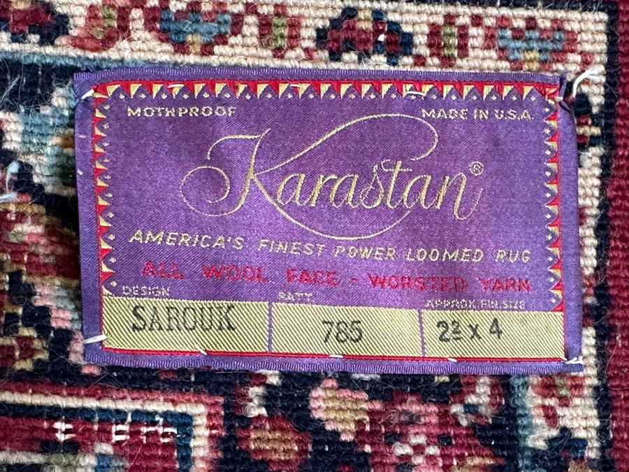 Vintage Karastan Sarouk Design Wool Loomed Area Rug 26 X 49 [Photo 4]