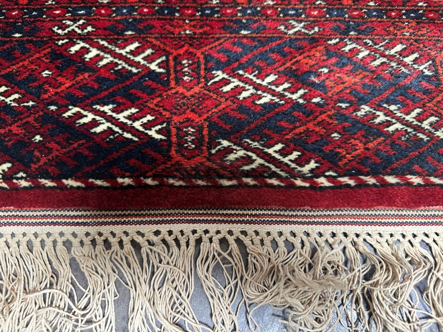 Vintage Hand Knotted Wool Silk Blend Persian Area Rug 59.5 X 90 [Photo 2]