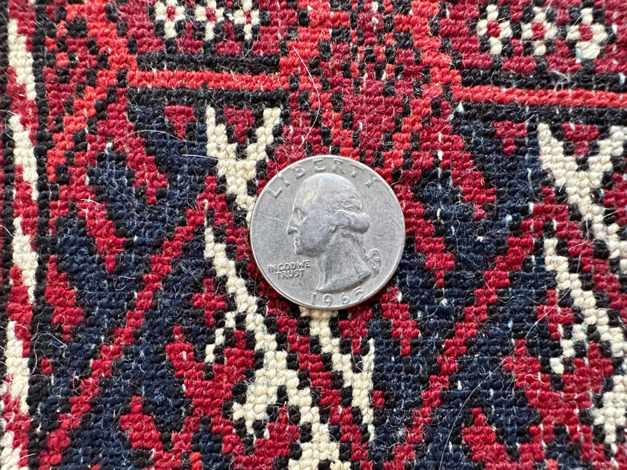 Vintage Hand Knotted Wool Silk Blend Persian Area Rug 59.5 X 90 [Photo 6]