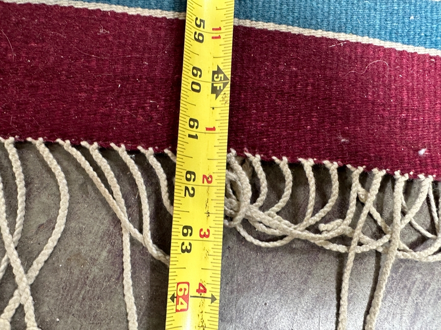 Southwestern Wool Navajo Aztec Rug 31 X 62 [Photo 9]