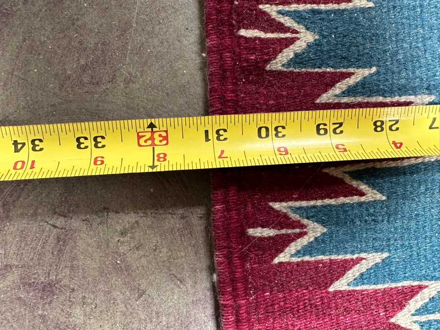 Southwestern Wool Navajo Aztec Rug 31 X 62 [Photo 8]