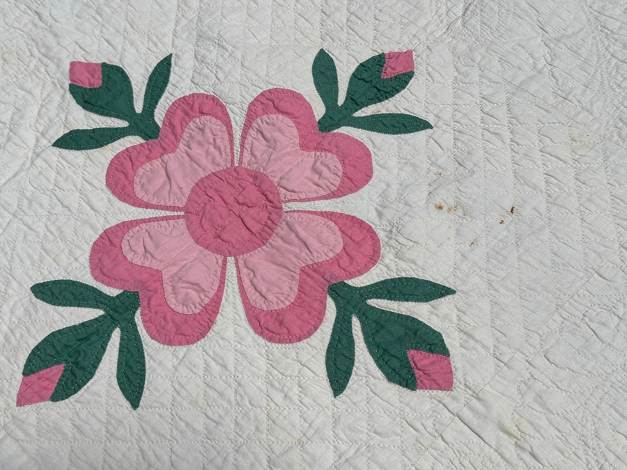 Vintage Handmade Quilt Signed And Dated 1929 88 X 95 [Photo 4]