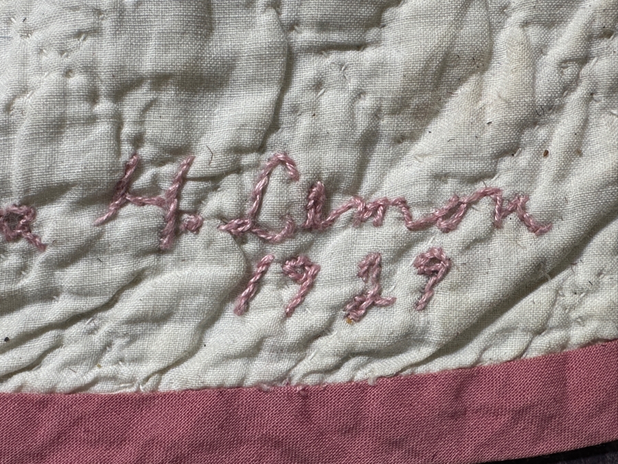 Vintage Handmade Quilt Signed And Dated 1929 88 X 95 [Photo 7]