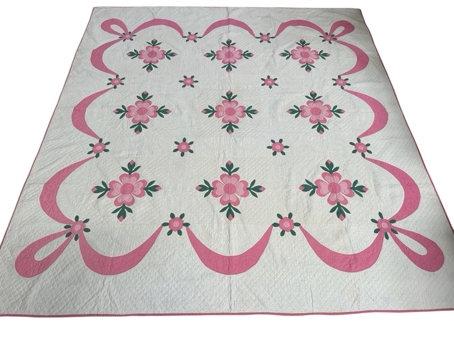 Vintage Handmade Quilt Signed And Dated 1929 88 X 95