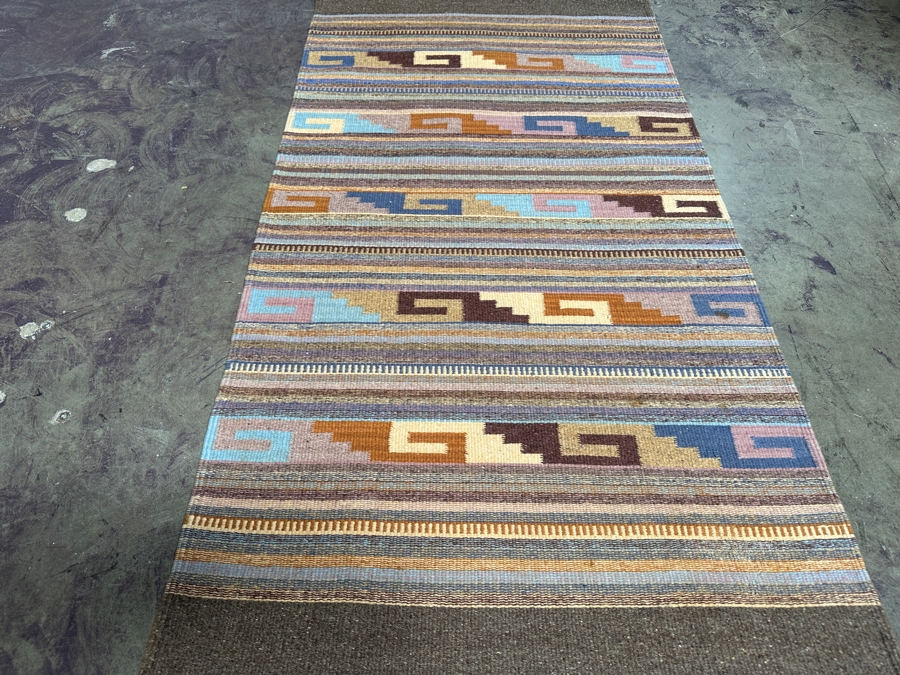 Vintage Southwest Handwoven Wool Rug 30.5 X 60 [Photo 3]