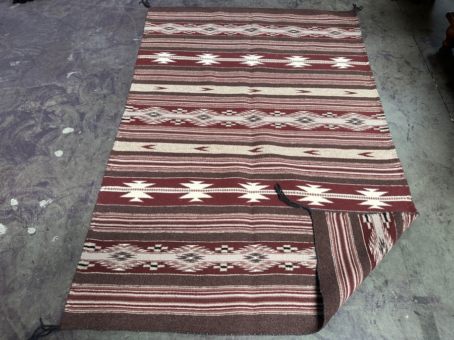 Vintage Navajo Handwoven Rug Blanket 48 X 72 [Photo 5]