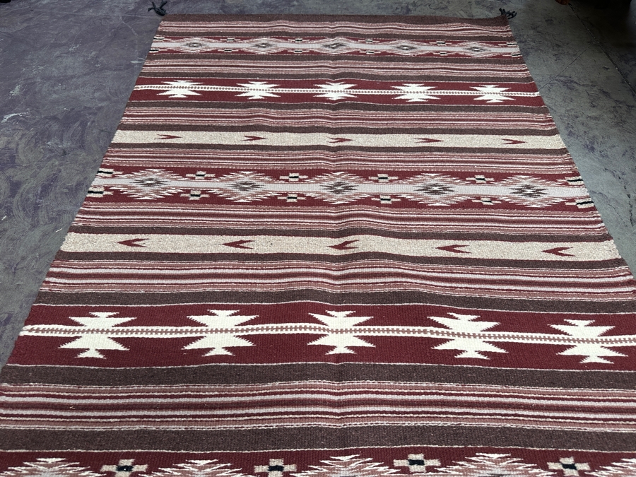 Vintage Navajo Handwoven Rug Blanket 48 X 72 [Photo 4]