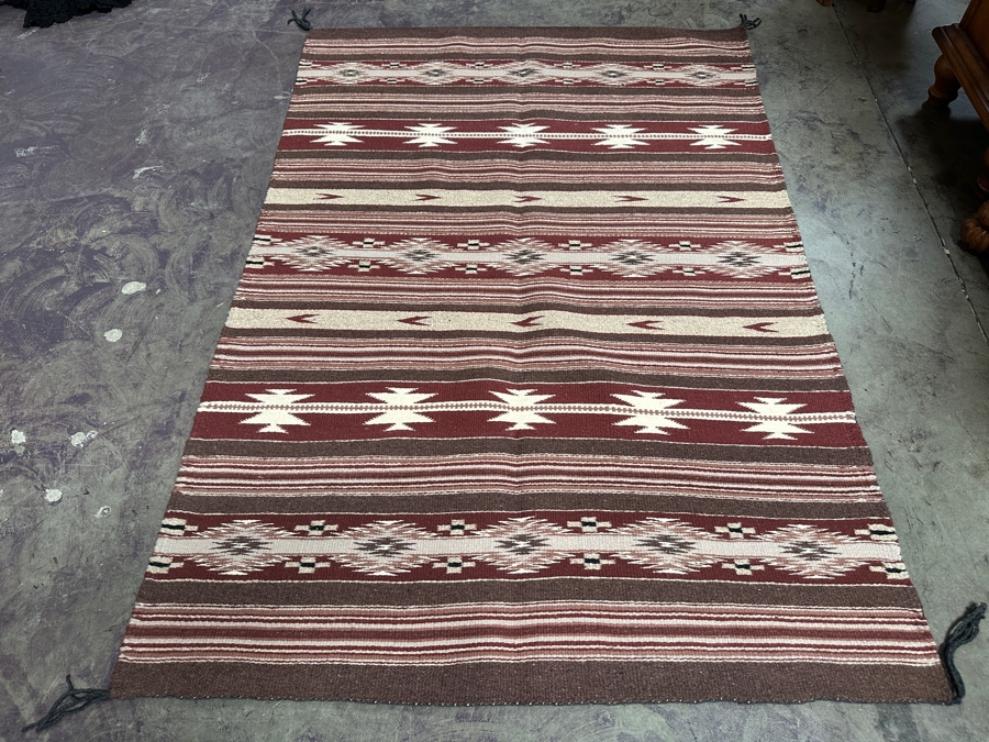 Vintage Navajo Handwoven Rug Blanket 48 X 72 [Photo 2]