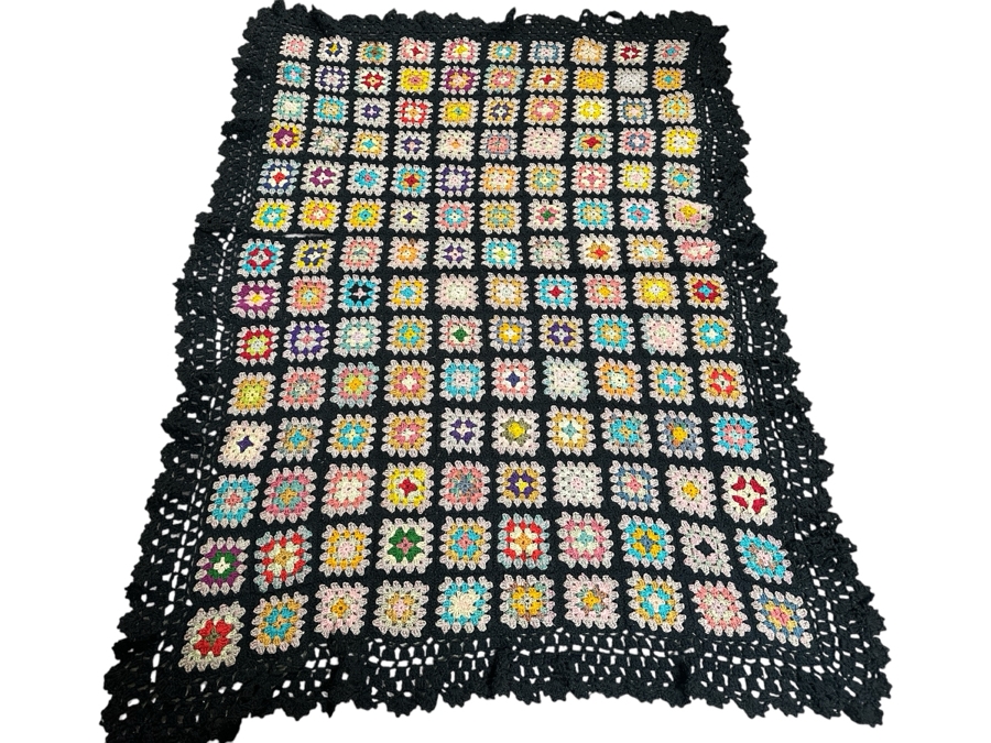Vintage Handmade Crochet Throw Blanket 47 X 65