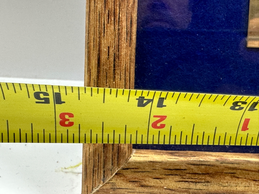 7-Star US Navy Decommissioning Pennant Displayed In A Shadowbox Frame With Brass Plaque Reading 'Captain Jefferson R. Dennis: Commanding Officer USS Dubuque LPD-8 11 Feb 1981 - 16 Jul 1983' 14.5 X 12 [Photo 4]