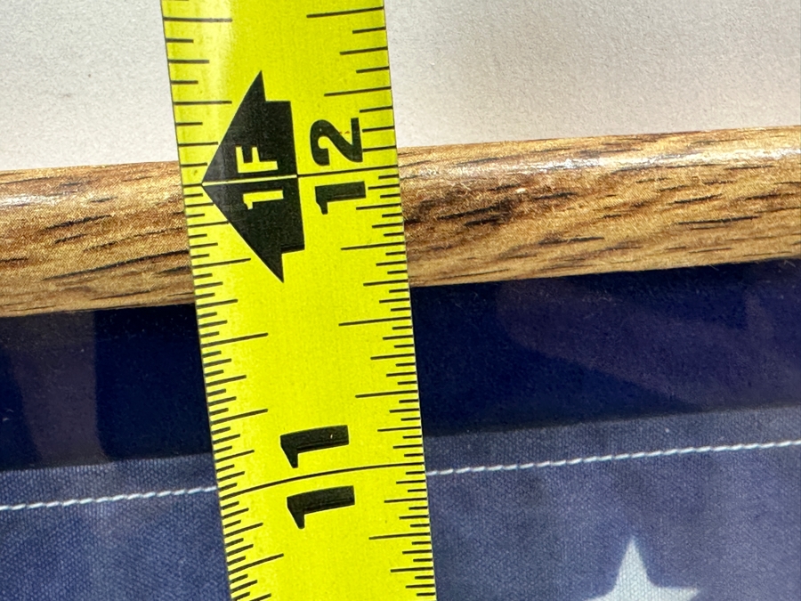 7-Star US Navy Decommissioning Pennant Displayed In A Shadowbox Frame With Brass Plaque Reading 'Captain Jefferson R. Dennis: Commanding Officer USS Dubuque LPD-8 11 Feb 1981 - 16 Jul 1983' 14.5 X 12 [Photo 5]