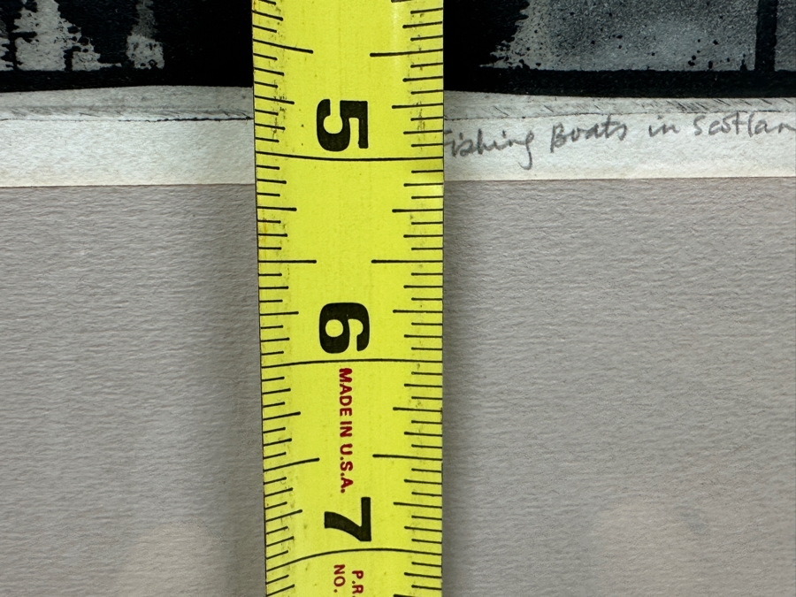 Erica E. Marshall Color Etching Titled 'Fishing Boats In Scotland' Artist Signed Numbered 16 Of 35 5.5 X 7 Framed 11 X 13 [Photo 7]