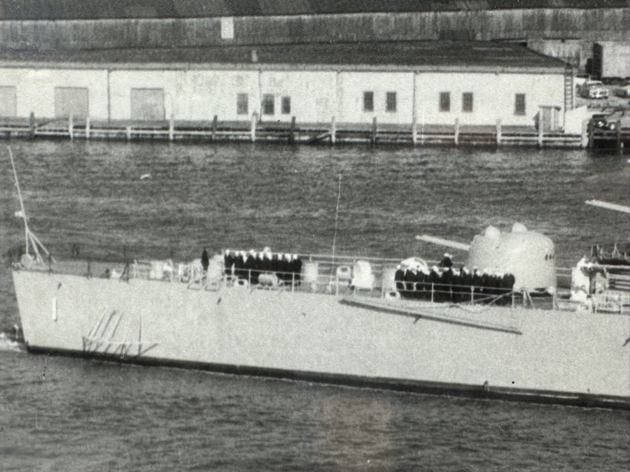 Vintage US Navy Photograph Of USS Norfolk DL 1 - The First Destroyer Leader Of The US Navy Framed 27 X 16.5 [Photo 5]