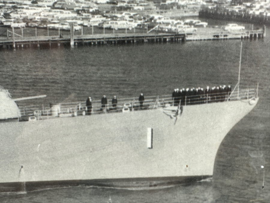 Vintage US Navy Photograph Of USS Norfolk DL 1 - The First Destroyer Leader Of The US Navy Framed 27 X 16.5 [Photo 2]