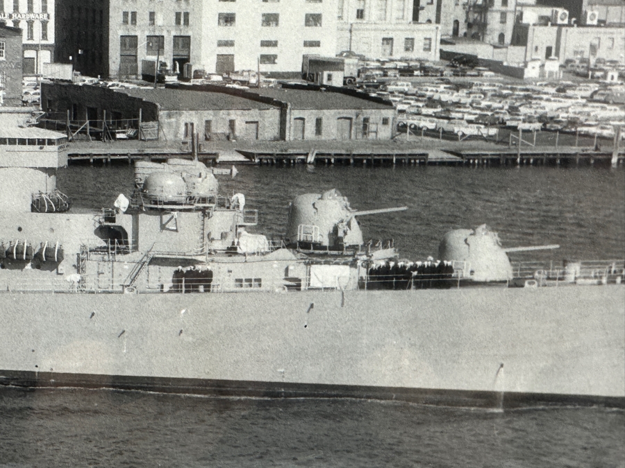 Vintage US Navy Photograph Of USS Norfolk DL 1 - The First Destroyer Leader Of The US Navy Framed 27 X 16.5 [Photo 3]