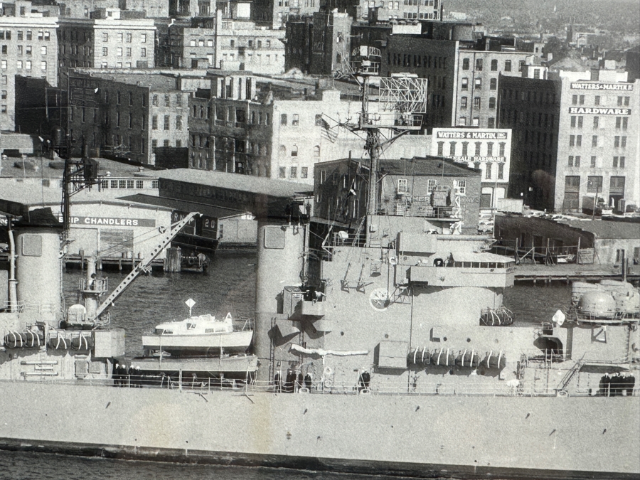 Vintage US Navy Photograph Of USS Norfolk DL 1 - The First Destroyer Leader Of The US Navy Framed 27 X 16.5 [Photo 4]