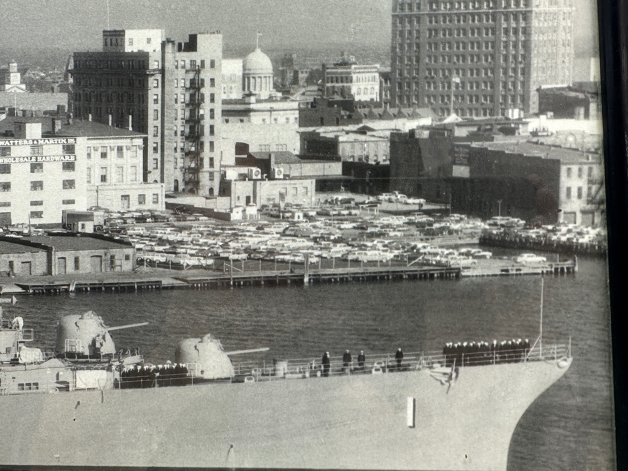 Vintage US Navy Photograph Of USS Norfolk DL 1 - The First Destroyer Leader Of The US Navy Framed 27 X 16.5 [Photo 8]