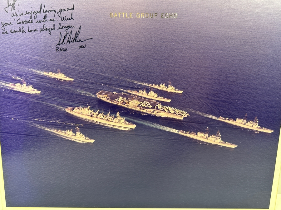 Vintage US Navy Battle Group Echo Fleet Photograph Signed By The USN RADM Stanley Roger Arthur 13.5 X 10.5 [Photo 5]