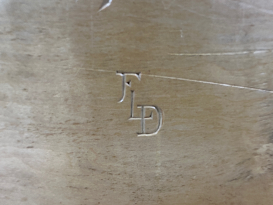 Vintage 1936 Handmade Wooden Jewelry Box Storage Chest Signed By Maker FLD 14.5W X 12D X 11H [Photo 13]